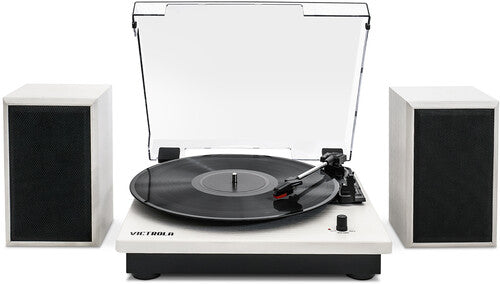 Victrola - VM-135-WHT - Montauk Bluetooth Turntable System with Speakers
