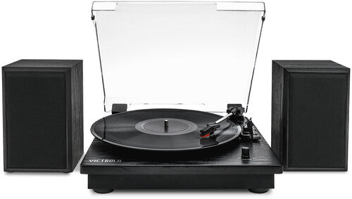 Victrola - VM-135-BLK - Montauk Bluetooth Turntable System with Speakers