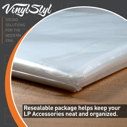 Vinyl Styl - 12 Inch Outer Record Sleeves - Open Top - 100 Count - (Clear)