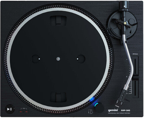 Gemini GRP-300 High Torque Direct Drive Turntable (3 Speeds 33/45/78) (Black)