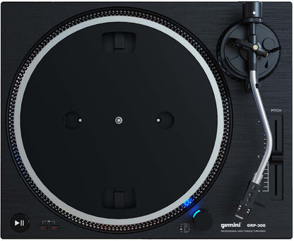 Gemini GRP-300 High Torque Direct Drive Turntable (3 Speeds 33/45/78) (Black)