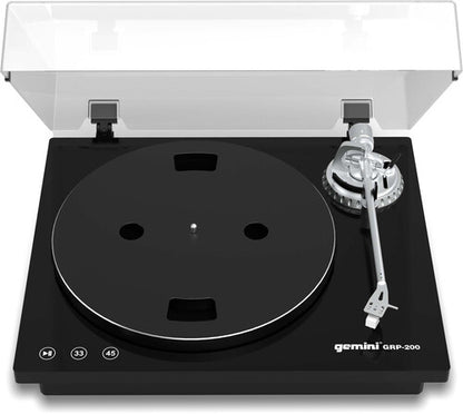 Gemini - GRP-200 - Professional Belt Drive USB Turntable (2 Speeds 33/45) (Black)