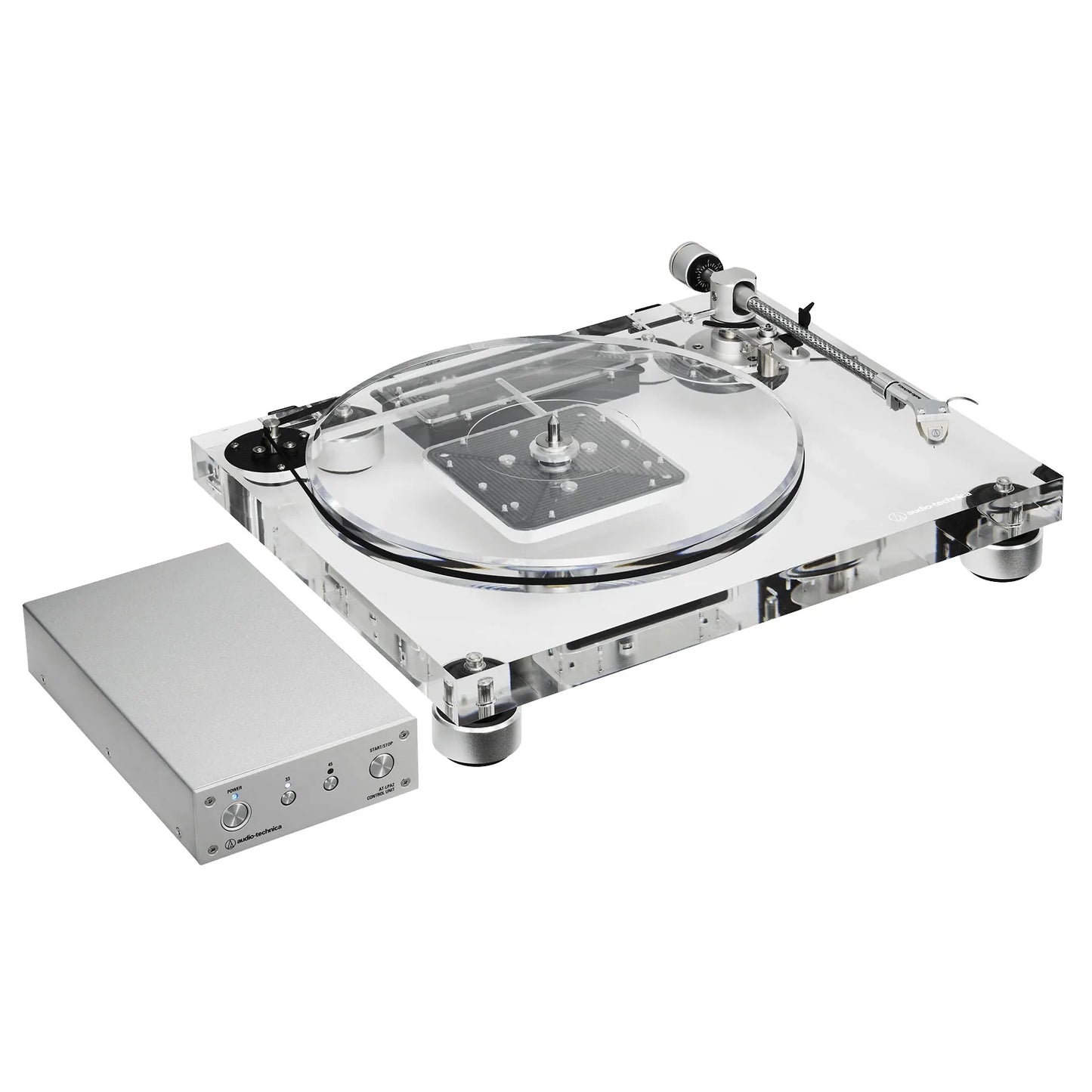 Audio Technica - AT-LPA2 - Transparent Acrylic Fully Manual Belt-Drive Turntable Crystal Clear